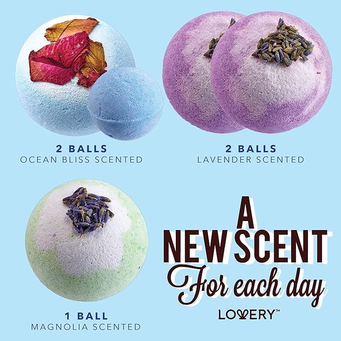 Bath Bombs Gift Set for Women, 17 Large Bath Fizzies in Assorted Colors, Shapes & Scents, Bath and Body Spa Set with Shea & Coco Butter, Ultra Rich Spa Set in Handmade Weaved Basket - Bloomnest