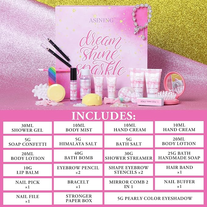 24 Day Beauty Care Advent Calendar, Makeup & Cosmetic Surprises, Birthday Gifts for Women Gift Sets, Cosmetics Gift Baskets for Women Teens Girlfriend Daughters Mothers Day Gifts - Bloomnest