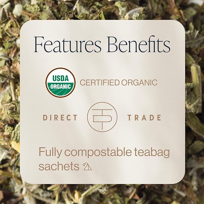 Rishi Tea Lavender Mint Herbal Tea - Organic, Caffeine Free Sachet Bags, Calming Lavender with Peppermint & Sage - 15 Count (Pack of 6) - Bloomnest