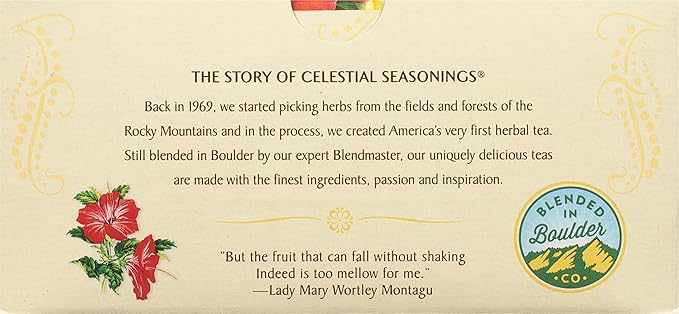 Celestial Seasonings Lemon Zinger Herbal Tea, Caffeine Free, 20 Tea Bags Box (Pack of 2) - Bloomnest