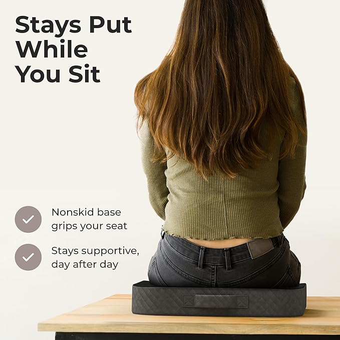 Kölbs Extra Large Seat Cushion, Stylish Plush Velvet Cover, X-Large Memory Foam for Office Chair, Floor Pillow, Cushion Back Pain Coccyx Pain Relief, Carry Handle (Extra Large) - Bloomnest