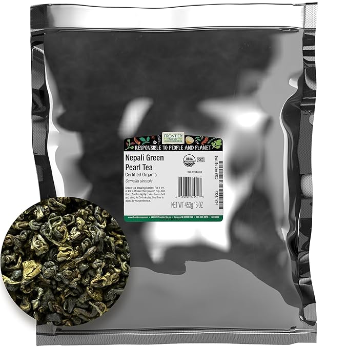 Frontier Bulk Nepali Green Pearl Tea, Organic, 1 Pound - Bloomnest