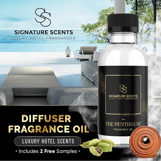 Luxury Hotel Diffuser Oil for Hotels and Homes - Aromatherapy Oils for use with an Essential Oil Diffuser at Home - Fragrance-Scent Diffuser Oil Blend (The Penthouse) 4.05fl oz (120ml) - Bloomnest