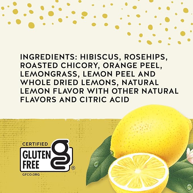 Celestial Seasonings Lemon Zinger Herbal Tea, Caffeine Free, 20 Tea Bags Box - Bloomnest