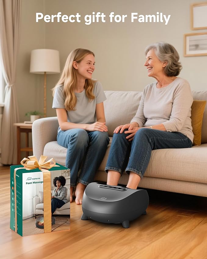 Snailax Foot Massager with Heat and Compression, Shiatsu Foot Massager for Neuropathy and Plantar Fasciitis, Deep Kneading, Rolling, Remote Control, Fits up to Size 14, Gifts - Bloomnest