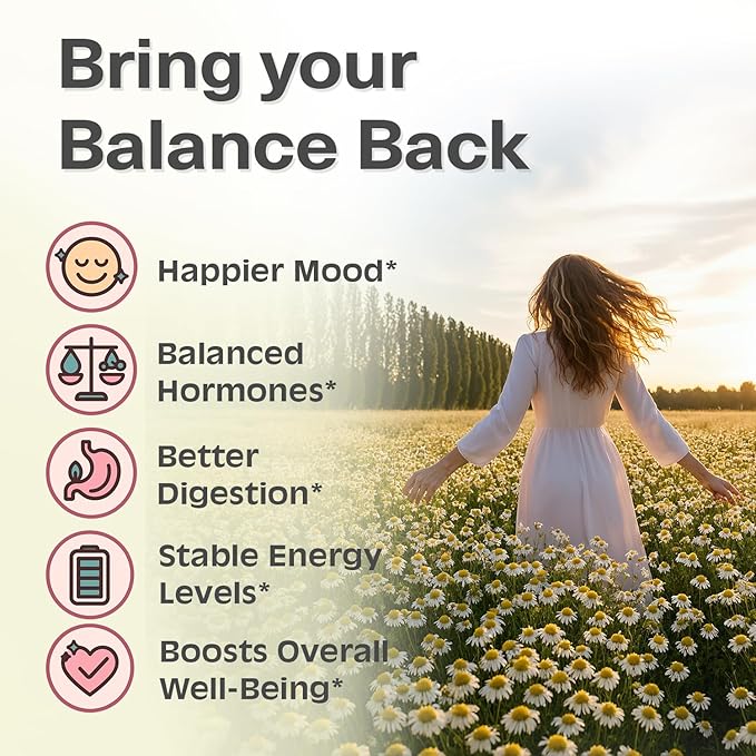 Hormone Balance for Women Tea with Spearmint, Red Raspberry Leaf, Chamomile, Ginger, Nettle - For PMS, PCOS, Perimenopause & Cycle Support - Herbal Hormonal Wellness Tea Bags - Bloomnest