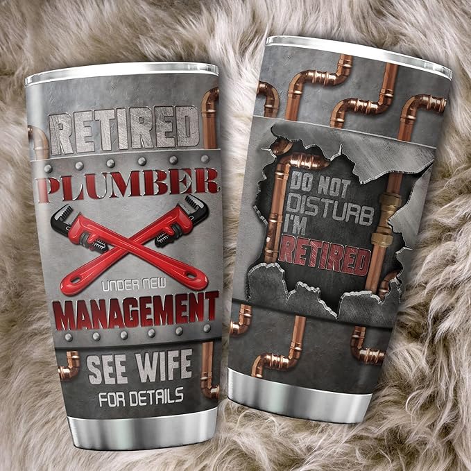 Do Not Disturb Im Retired Plumber Gifts For Men Stainless Steel Tumbler 20 Oz Funny Gag Gift For Husband Retirement Things For Plumbers Insulated Cup Plumbing Themed Gifts - Bloomnest