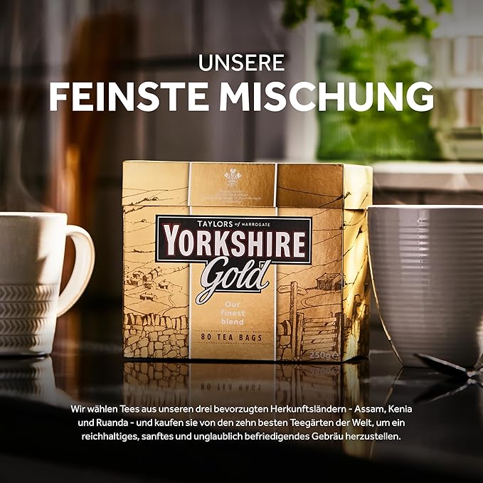 Yorkshire Tea, Gold, Pillow Tea Bags, 160 Count (Pack of 1), Premium Blend, Rich, Smooth, and Satisfying, Classic British Breakfast Blend, Caffeinated, Enjoy Hot or Iced, 160 Teabags - Bloomnest