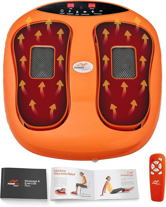 Powerfit Power Legs Electric Foot Massager Machine with Heat - Heated Foot Massager for Neuropathy Pain Circulation - Feet Massager for Pain Relief with Remote Control - Bloomnest