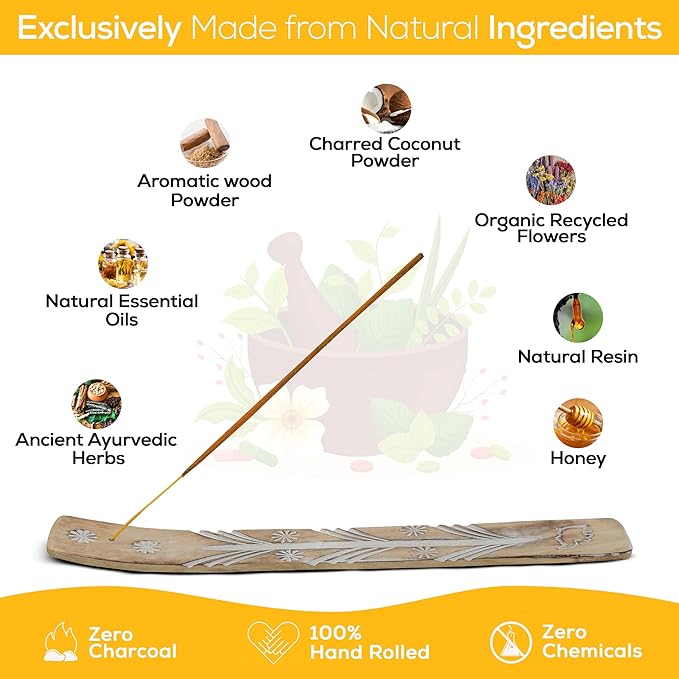 Satya Sandalwood Incense Sticks, Satya Bng Insens 15gmx12 Pack with Raajsee Insence Holder Bundle, Satya Nagchampa Natural Incence - Bloomnest
