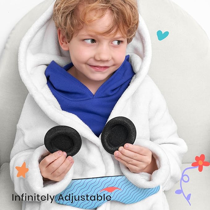 Manta Kids Sleep Mask - Comfy & Cute Blackout Sleeping Mask with Adjustable Eye Cups, Soft & Breathable Machine Washable Kids Eye Mask for Girls, Boys, Toddler Aged 6+ (Arctic Blue) - Bloomnest