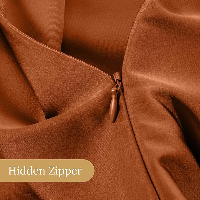 INFIIXSO Mulberry Silk Pillow Cases King Size Set of 2, Silk Pillowcase with Hidden Zipper 20"x36", Extraordinary Smooth and Soft Pillow Case for Hair and Skin(Brunt Orange, 2 Pack) - Bloomnest