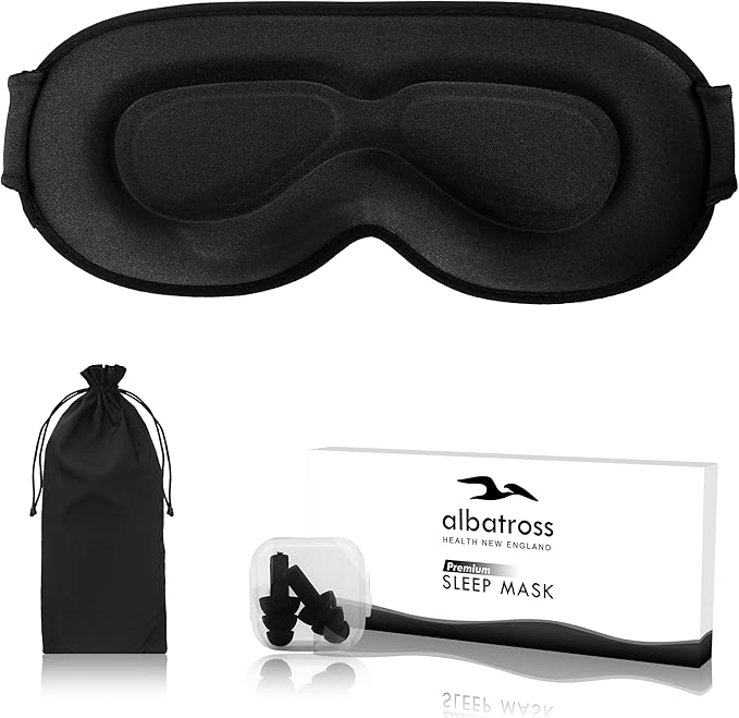 Sleep Eye Mask for Men Women, Lash Extensions 3D Sleeping Mask, Travel Blackout Night Blindfold Eye Shade Cover with Adjustable Strap (Black-3D) - Bloomnest