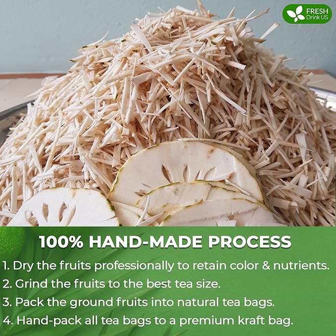 FreshDrinkUS, 60 Premium Soursop Graviola Fruit Tea Bags, 100% Natural and Pure from Soursop Fruits, Made With Natural Materials-Corn Fiber Tea Bag, Sugar/Caffeine/Gluten Free, Hoja Guanabana Tea - Bloomnest