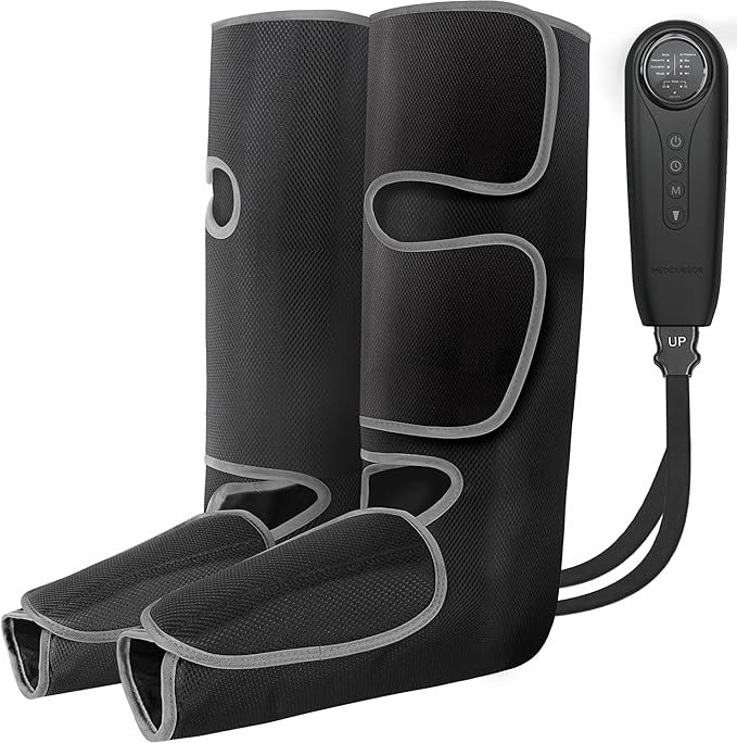 Medcursor Air Compression Leg Massager, Calf and Foot Massager for Circulation and Swelling Relief, Adjustable Massage Boots for Home Office Use - 3 Modes, 3 Intensities, 2 Timers, No Heat - Bloomnest