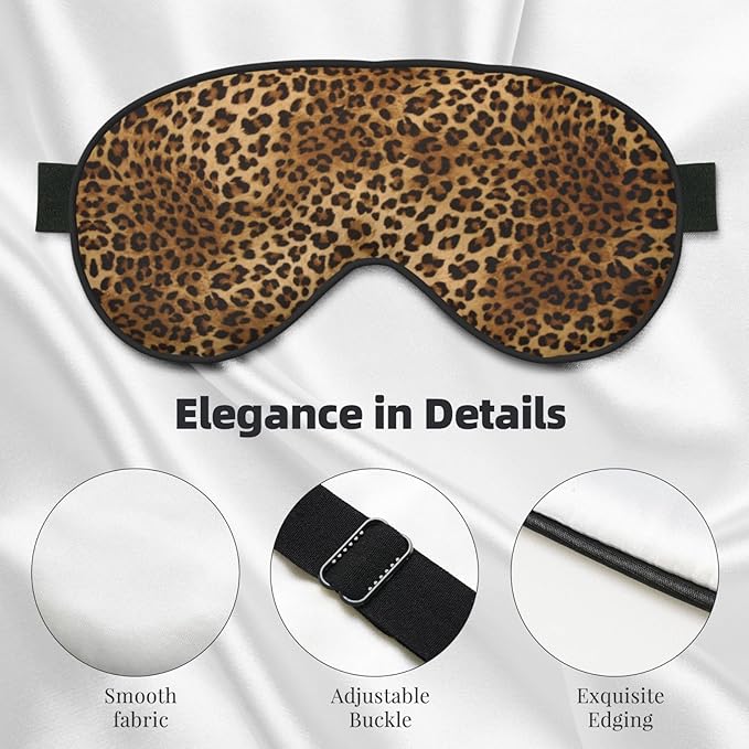Abstract Brown Leopard Sleep Mask for Sleeping, Soft Comfort Eye Shade, Blackout Eye Cover, Deep Rest, Travel, Nap, Meditation - Bloomnest
