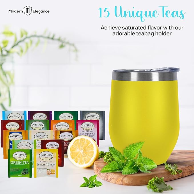 Tea Gift Set for Women & Men – Includes Assorted Teas, Elegant Mug & Honey (Yellow) - Bloomnest
