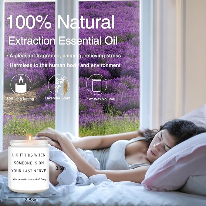 Homsolver Gifts for Women, Best Friend Birthday Christmas Friendship Gifts for Women, Sister, Friend, Mom, Bestie, Her, BFF, Coworker, Unique Woman Gift, Funny Lavender Scented Candle Gift - Bloomnest
