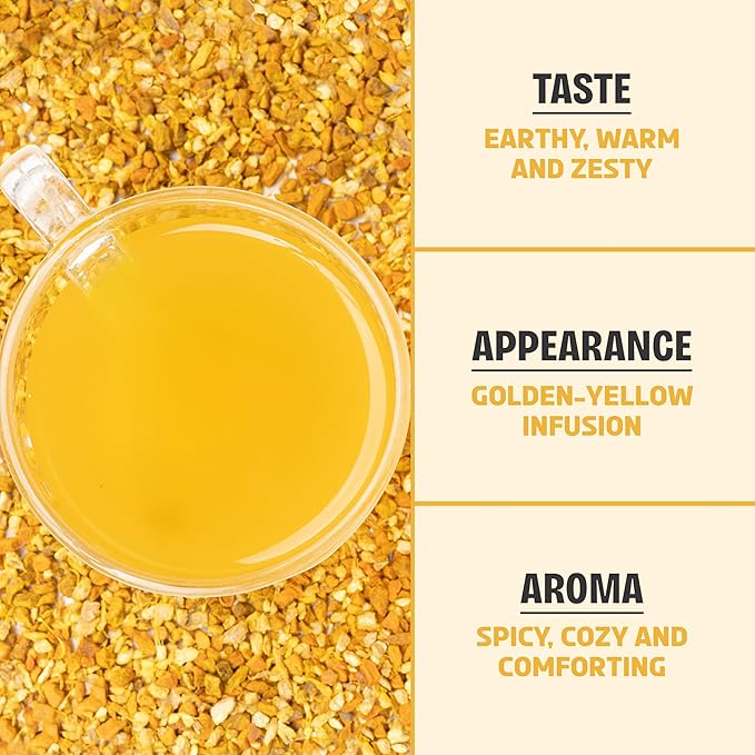 BREWIX, Turmeric Ginger Loose Herbal Tea (100+ Cups, 7.05oz/200g) Caffeine & Gluten Free | Ginger Root Tea | Savory & Spicy - Bloomnest