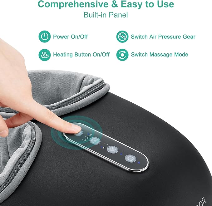 Medcursor Foot Massager Machine with Heat, Feet Massage Delivers Relief for Tired Muscles & Plantar, Deep Kneading Therapy, Multi-Level Settings for Home, Office Use, Size up to 11" - Bloomnest