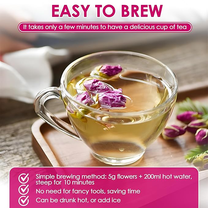 Nhat Anh Farm - Premium Dried Rose Buds - 3.5oz (100g) Dried Rose Buds Natural & Pure, Sugar/Caffeine/Gluten Free - For Making Tea - Bloomnest