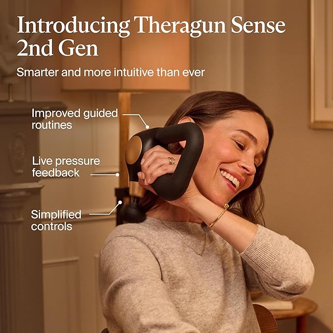 TheraGun Sense (2nd Generation) Massage Gun by Therabody - Relaxing Massage Gun with Built-in Guided Routines for Easy Stress Relief, Tension & Sleep - Bloomnest