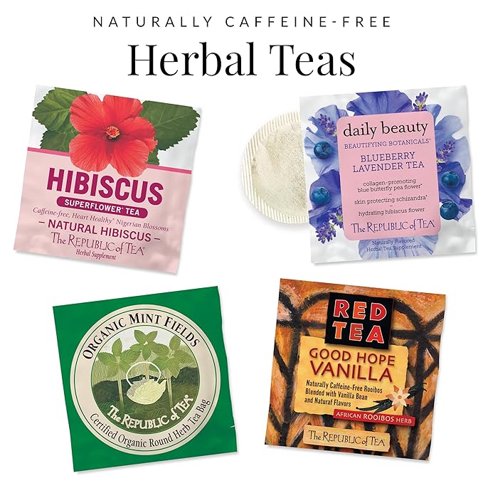 The Republic of Tea – Countertop Tea Display, Assortment of 9 Flavors, 450 Individually Wrapped Tea Bags - Bloomnest