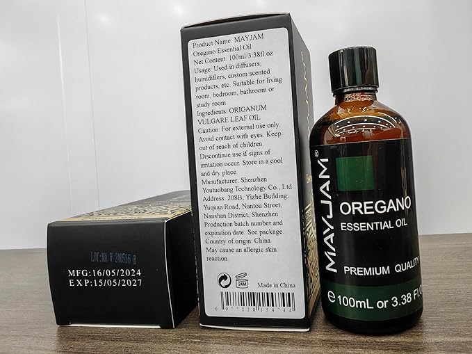 Oregano Essential Oil, MAYJAM Pure Essential Oils for Diffusers, 3.38FL.OZ/100ML Large Volume Oregano Oil with Premium Glass Dropper - Bloomnest