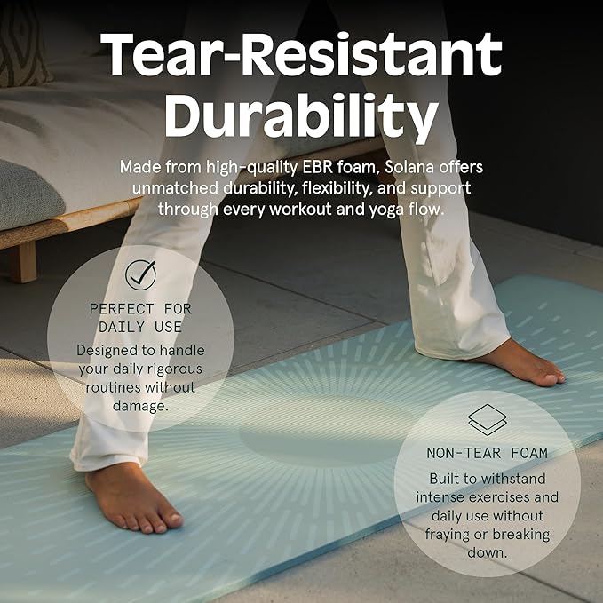 Retrospec Solana Yoga Mat 1/2" Thick w/Nylon Strap for Men & Women - Non Slip Exercise Mat for Yoga, Pilates, Stretching, Floor & Fitness Workouts - Bloomnest