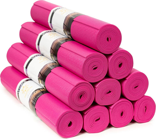Sunshine Yoga Voyage Yoga Mat, 10 Pack, 72" x 24" Professional Studio and Gym Bulk Yoga Mats, 5mm Thick, Durable, Anti-Tear, Non Slip Fitness and Exercise Mats