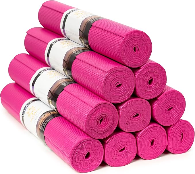 Sunshine Yoga Voyage Yoga Mat, 10 Pack, 72" x 24" Professional Studio and Gym Bulk Yoga Mats, 5mm Thick, Durable, Anti-Tear, Non Slip Fitness and Exercise Mats - Bloomnest