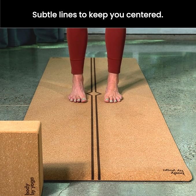 Luxury Cork Yoga Mat - Non Slip, Extra Thick Grip. Thicker, Longer, and Wider for More Comfort and Support. Tough Enough For Hot Yoga. Natural, Non Toxic, and Eco Friendly. Optional Alignment Lines. - Bloomnest