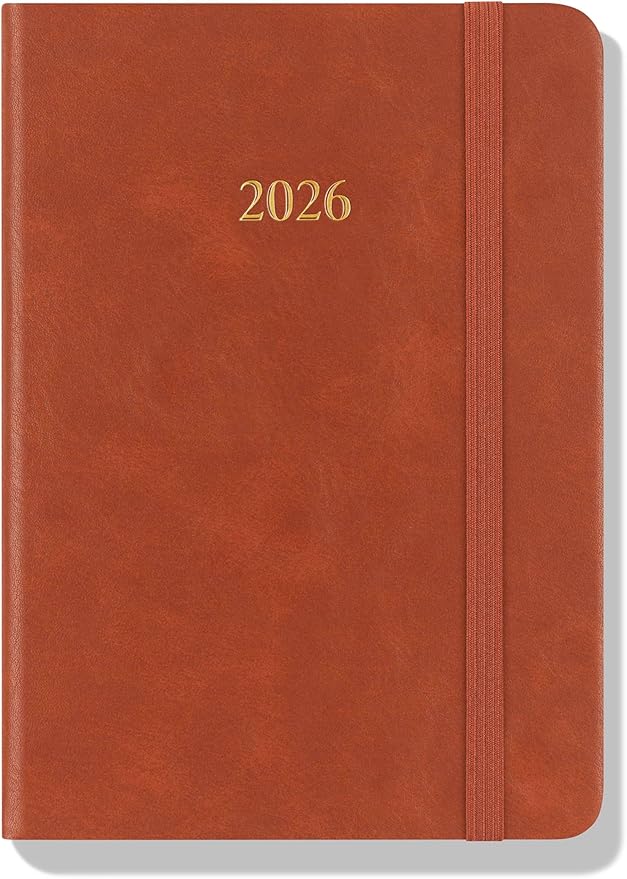 Wykeham's Executive 2026 Daily Journal Planner – US Public Holidays & Format – Customization Available (Brown, 6"×4.5") - Bloomnest