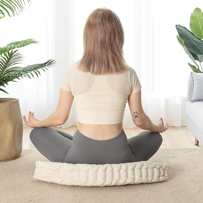 Fan-Shaped Floor Cushion Fan Floor Pillow, Meditation Cushion for Sitting or Yoga, Pizza Cushions Thick Outdoor Seating for Kids for Adults 20"*20" - Bloomnest