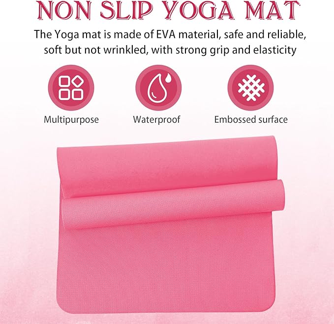 10 Pack Yoga Mats Bulk, 68'' x 24'' x 4mm Thick Yoga Mats for Kids and Adult Gym Mats Bundle Latex Free Exercise Mats with Non Slip Texture for Outdoor Yoga, Pilates or Workout - Bloomnest