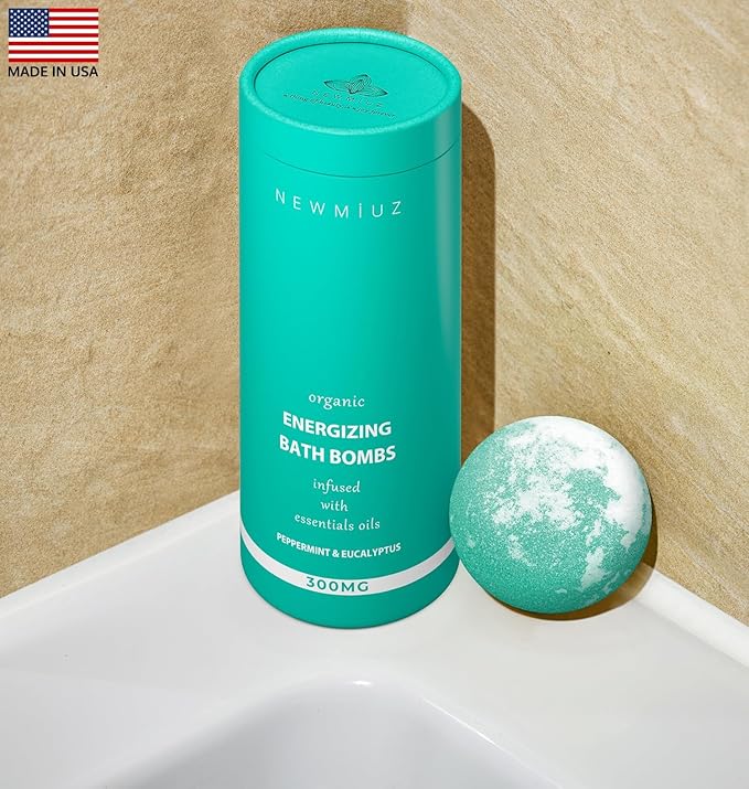 Magnesium Menthol Fizzing Bath Bomb Eucalyptus Peppermint Epsom Salt Refreshing Bubble Spa with Essential Oil Infused Post Workout Sore Muscles Recovery Gift - Bloomnest