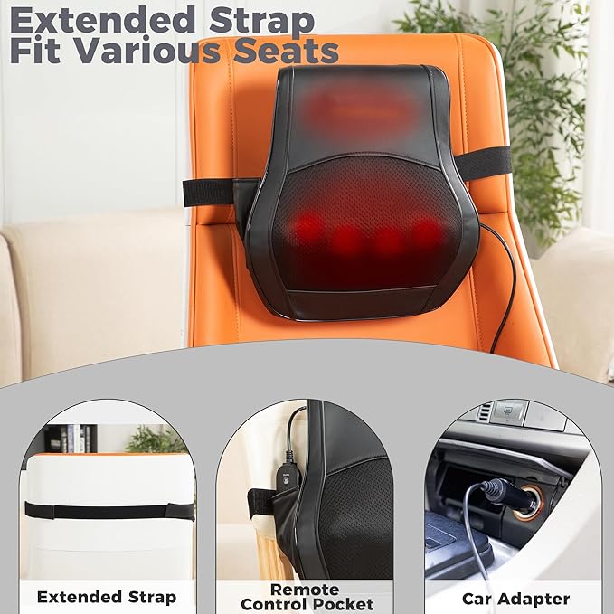 Neck and Back Massager for Pain Relief Deep Tissue with Heat, Shiatsu Shoulder Massager with Bi-Directional Rotating Head for Neck, Back, Shoulders, and Legs - Bloomnest