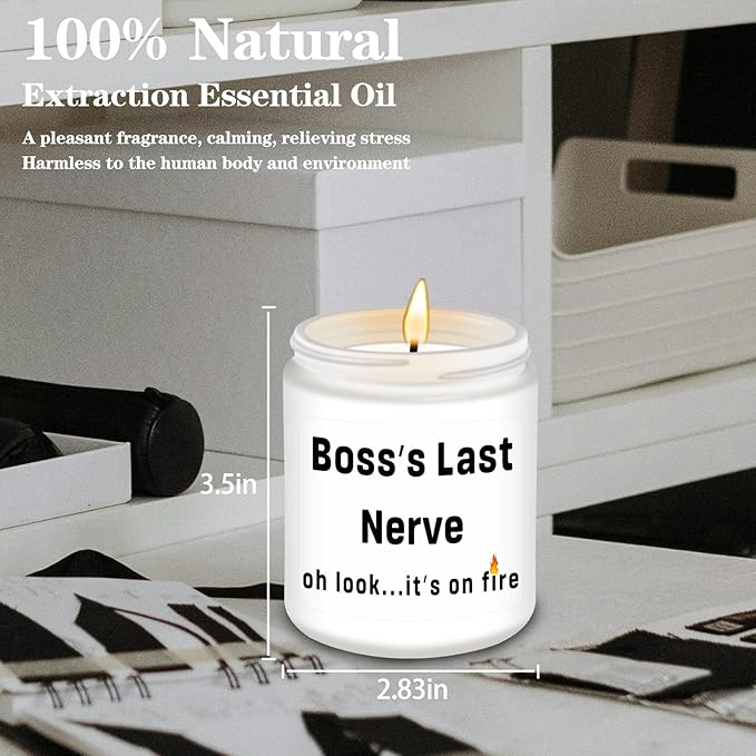 Boss Gifts,Boss Lady Gifts for Women, Men, Funny Anniversary Christmas Birthday Best Gift for Him, Her - Lavender Scented Candles - Bloomnest