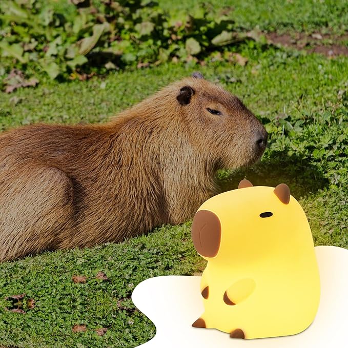 YuanDian Capybara Night Light - Adorable Silicone Lamp for Kids, Babies, Adults | Cute Capybara Gift, Nursery Bedroom Decor - Bloomnest