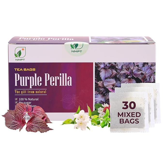 NMPT Dried Perilla Tea, Jasmine, Stevia, Hand Pick, Mixed Bags, Organic Herbal Tea, 30 Count, Gluten Free, Dairy Free, Sugar Free & 100% Natural, Energy Boost & Health Support - Bloomnest