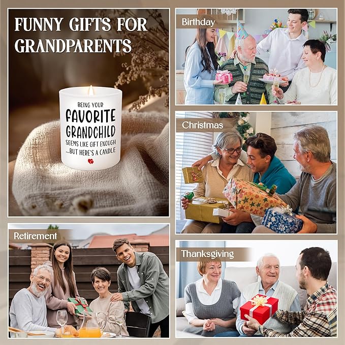TEEZWONDER Christmas Grandparents Gifts from Granddaughter Grandson Grandkids – Scented Candle Vanilla Lavender 10oz – Birthday Gifts for Grandma Grandpa Papa Grammy Mimi Nini Nana - Bloomnest