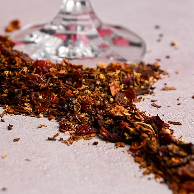 Organic Positively Tea Company, Raspberry Rosé, Herbal Tea, Loose Leaf, 4 Ounce - Bloomnest