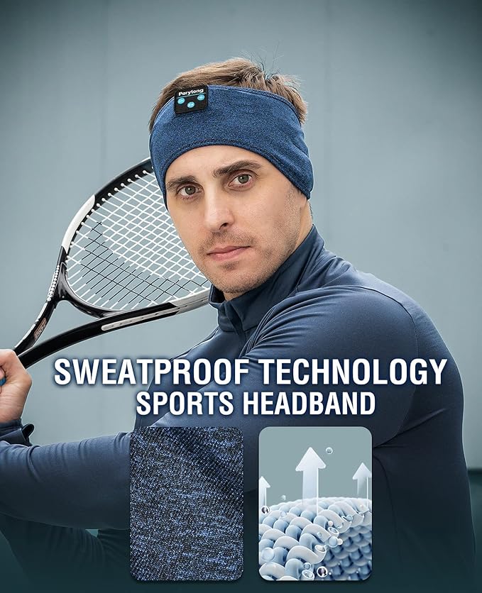Perytong Sleep Bluetooth Headphones Headband, Sleep Headphones for Side Sleepers, Comfortable Sleeping Headband with Thin Wireless Earphones Microphone Handsfree Ideas for Women Men, PES01 - Bloomnest