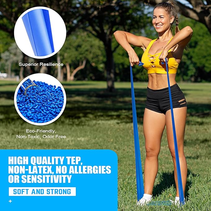 Resistance Bands, Exercise Bands, Physical Therapy Bands for Strength Training, Yoga, Pilates, Stretch Elastic Band with Different Strengths, Workout Bands for Home Gym - Bloomnest
