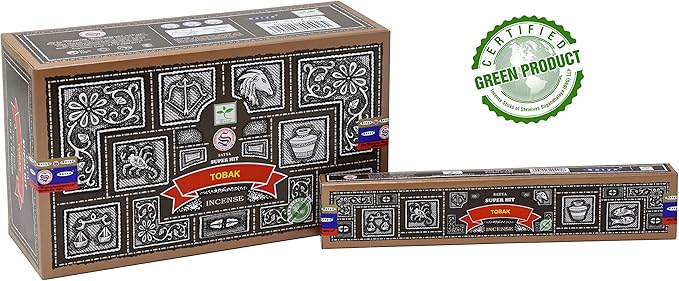 EARTH Satya Super Hit Tobak Incense Sticks 15 GMS (Pack of 12) (Green Certified) Indian Perfumed Hand Rolled Agarbatti Perfect for Worship, Church, Aroma Therapy, Relaxation, Medication,Yoga Earth