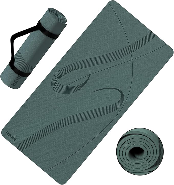 Yoga Mat High Density Exercise Mat, 76"x32"x0.27"Thick Wide & Large Yoga Mat for Women Men, Professional POE Workout Mat for Yoga, Pilates, Fitness & Stretching - Bloomnest
