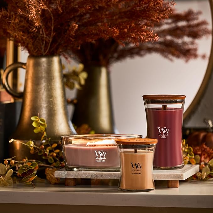 WoodWick Golden Bourbon Holiday Candle Gifts for Women and Men, 16 oz Ellipse Candle with Crackling Wick - Bloomnest