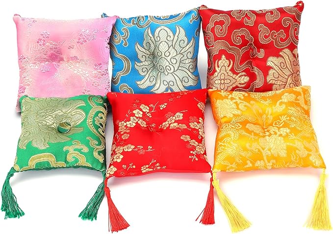 Meditation Singing Bowl Cushion-1 PC: Handmade Velvet Pillow Holder with Mandala for Tibetan Bowl, 3.2 inch Pink - Ideal for Yoga, Sound Healing, Gift for Her, Made in Nepal-PINK-1PC - Bloomnest