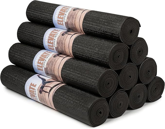 Elevate Yoga Mats, 10 Pack, 72" Long x 24" Wide, 4 mm Thick, Non-Slip and Easy to Clean Gym Mats for Schools and Studios - Bloomnest