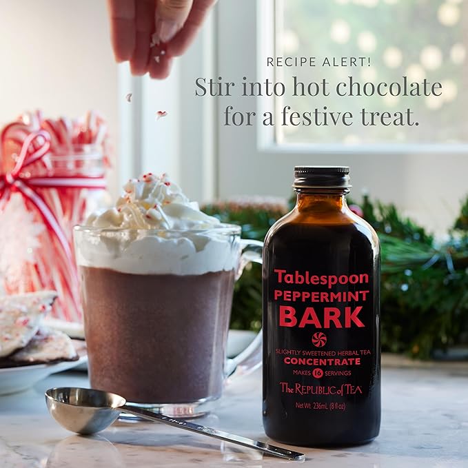 The Republic of Tea – Tablespoon Peppermint Bark, Herbal Tea Concentrate, 8 fl oz -16 Servings - Bloomnest